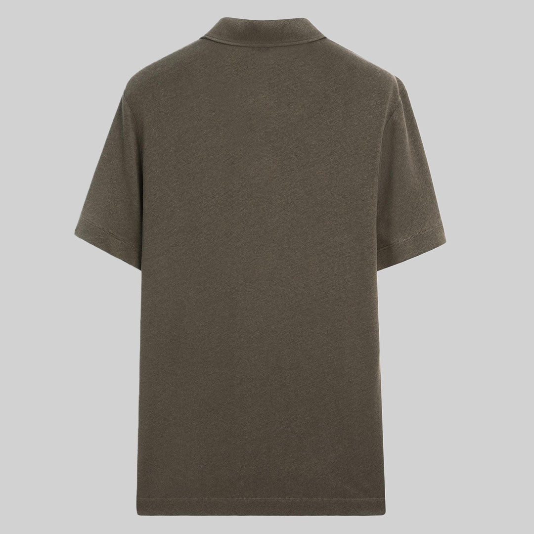 Linen-blend polo shirt