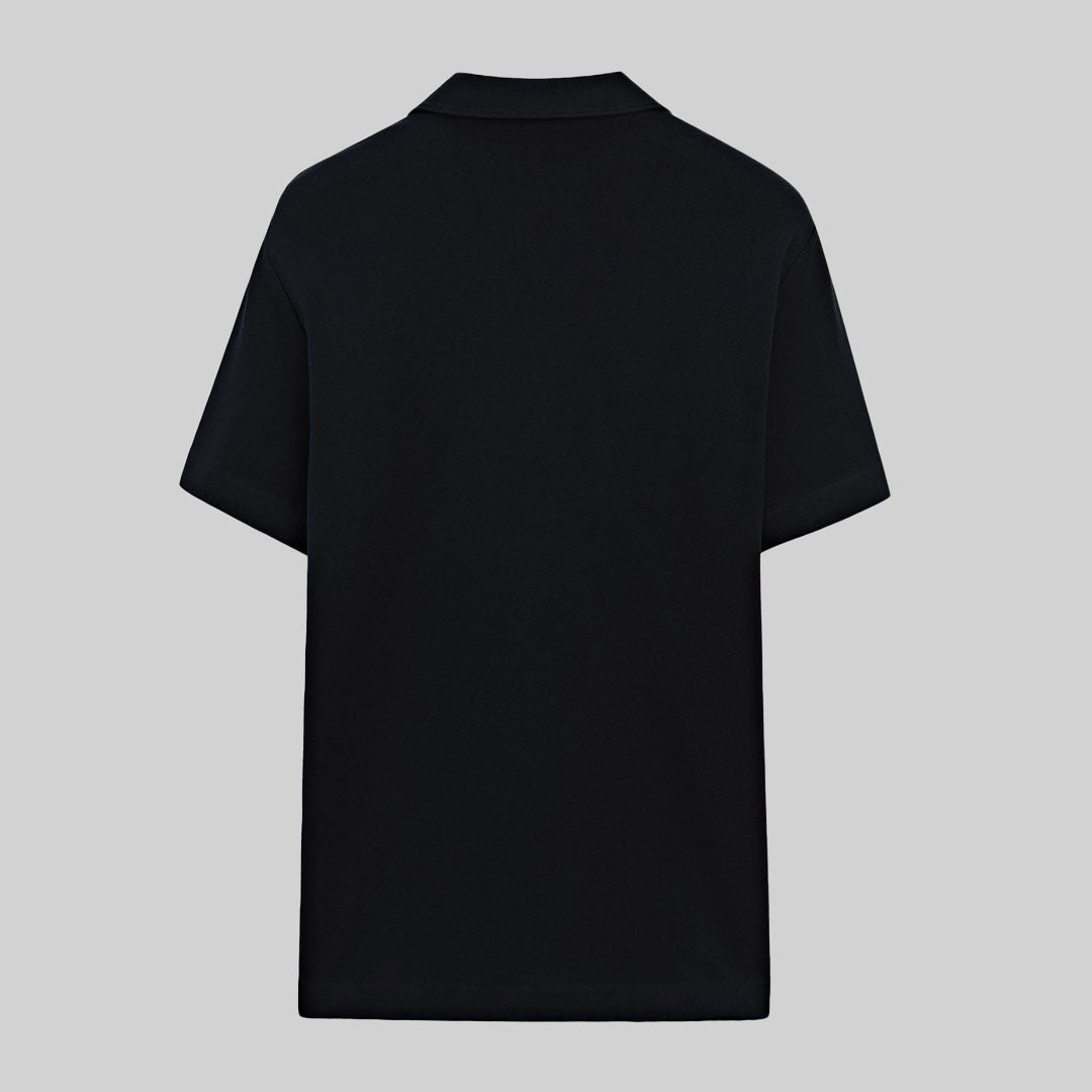Half Zip Up Cotton T-shirt