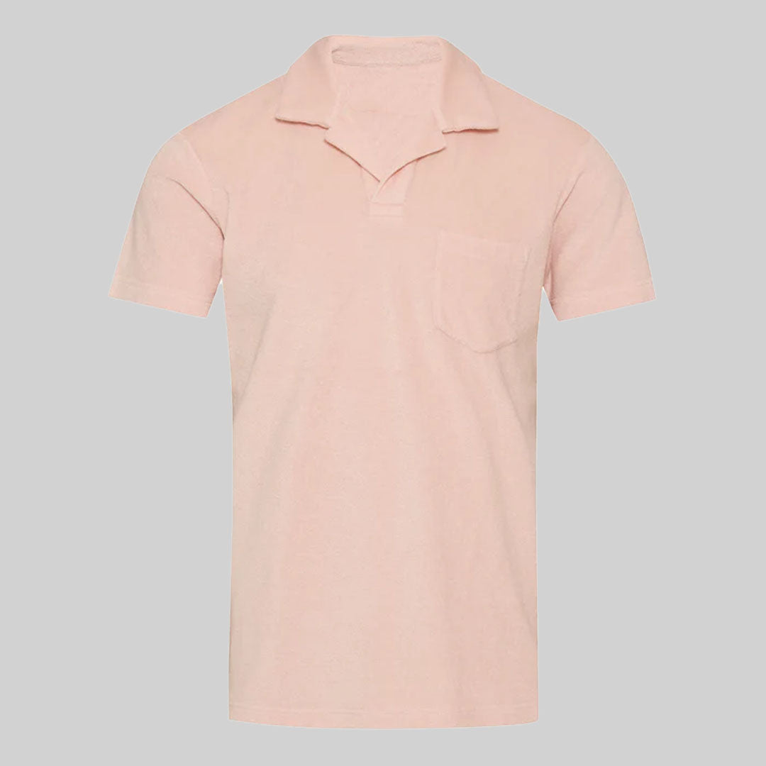 Towelling Skipper Polo / Light Pink
