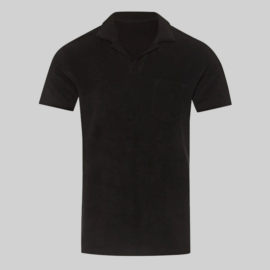 Towelling Skipper Polo / Black