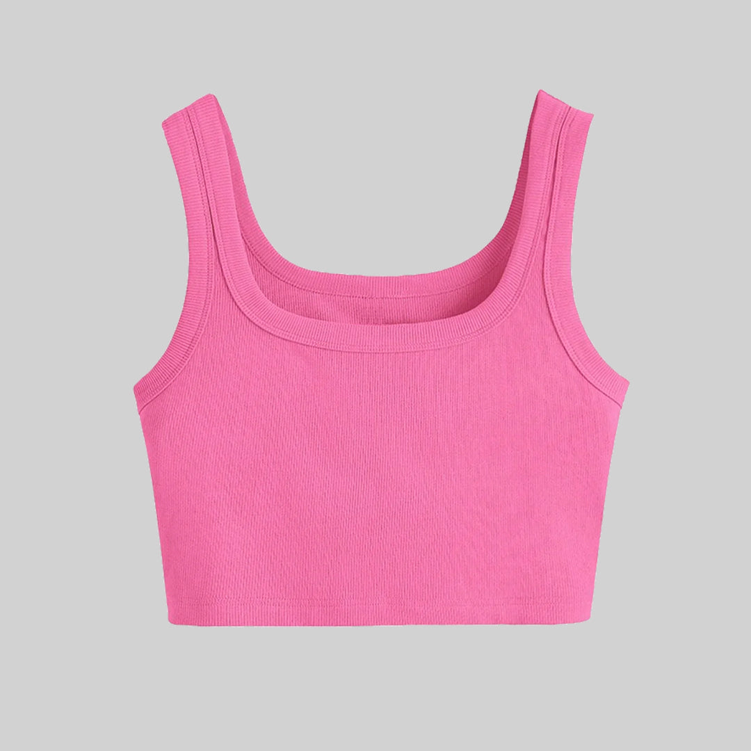 Square Deep Neck Top / Pink