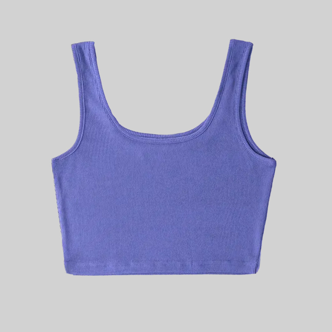 Square Deep Neck Top / Blue