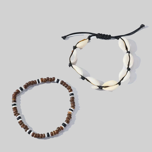 2PCS Set Vintage Shell Anklets