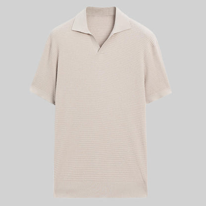 Linen-blend polo shirt / Beige
