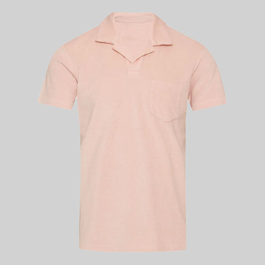 Towelling Skipper Polo / Light Pink
