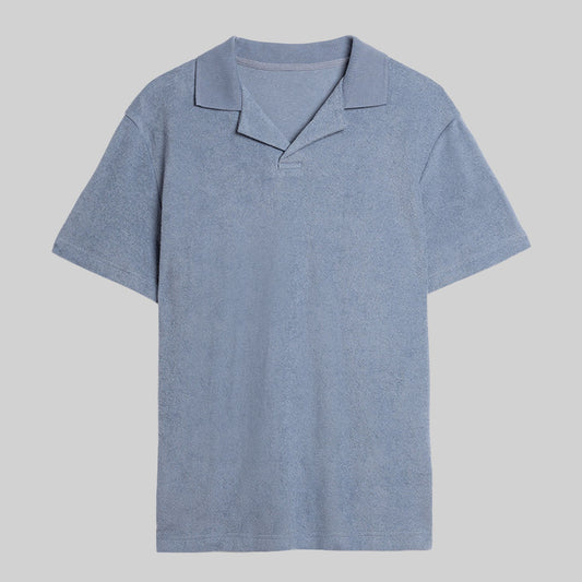 Towelling Skipper Polo / Blue