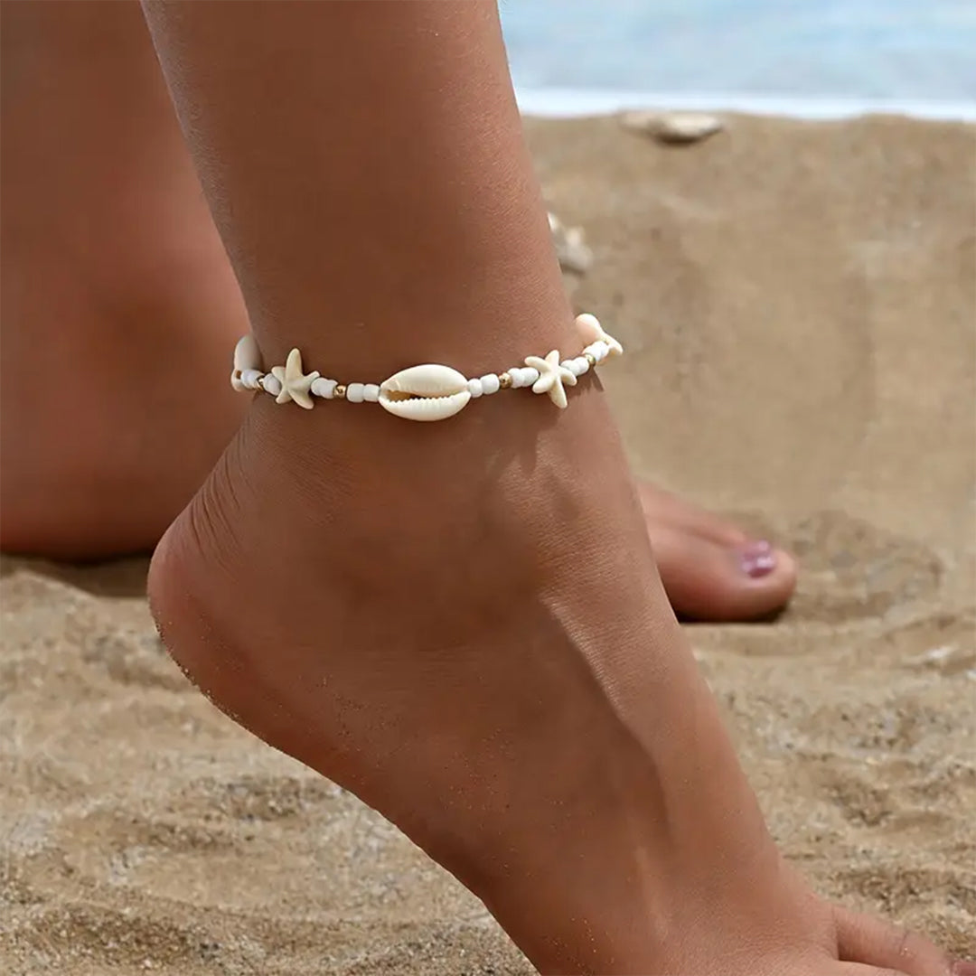 Beach Shell Beaded Anklet