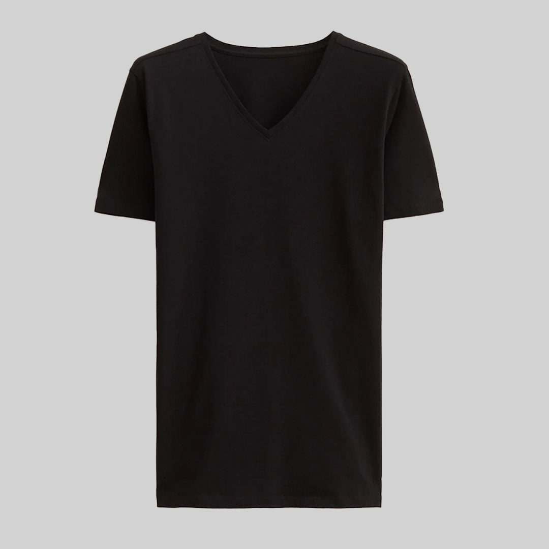 Basic V-nick T-shirt / Black