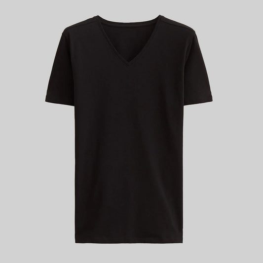 Basic V-nick T-shirt / Black